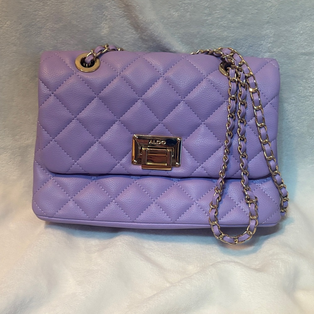 Aldo Lavender Quilted Chain Shoulder Bag